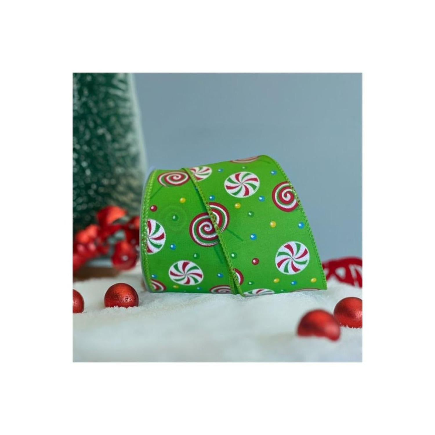 2.5" Hard Candy Ribbon: Green (10 Yards)
