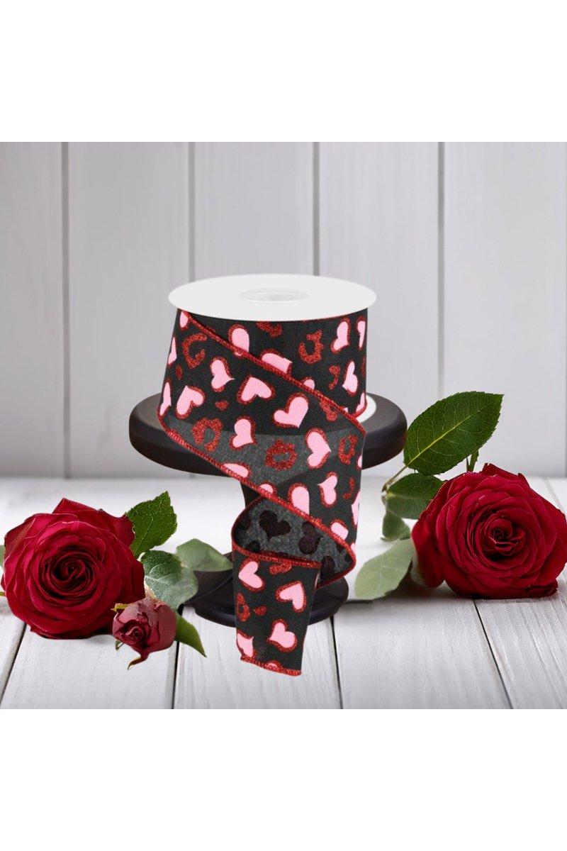 Shop For 2.5" Heart Leopard Spots Ribbon: Black (10 Yards)