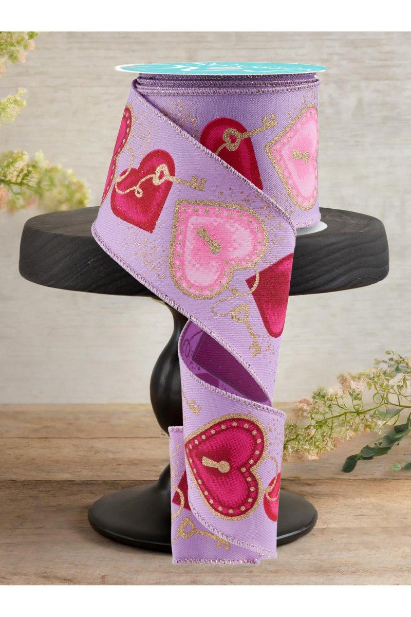 Shop For 2.5" Heart Locks Ribbon: Lavender (10 Yards)