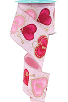 Shop For 2.5" Heart Locks Ribbon: Pale Pink (10 Yards)