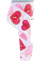 Shop For 2.5" Heart Locks Ribbon: White (10 Yards)