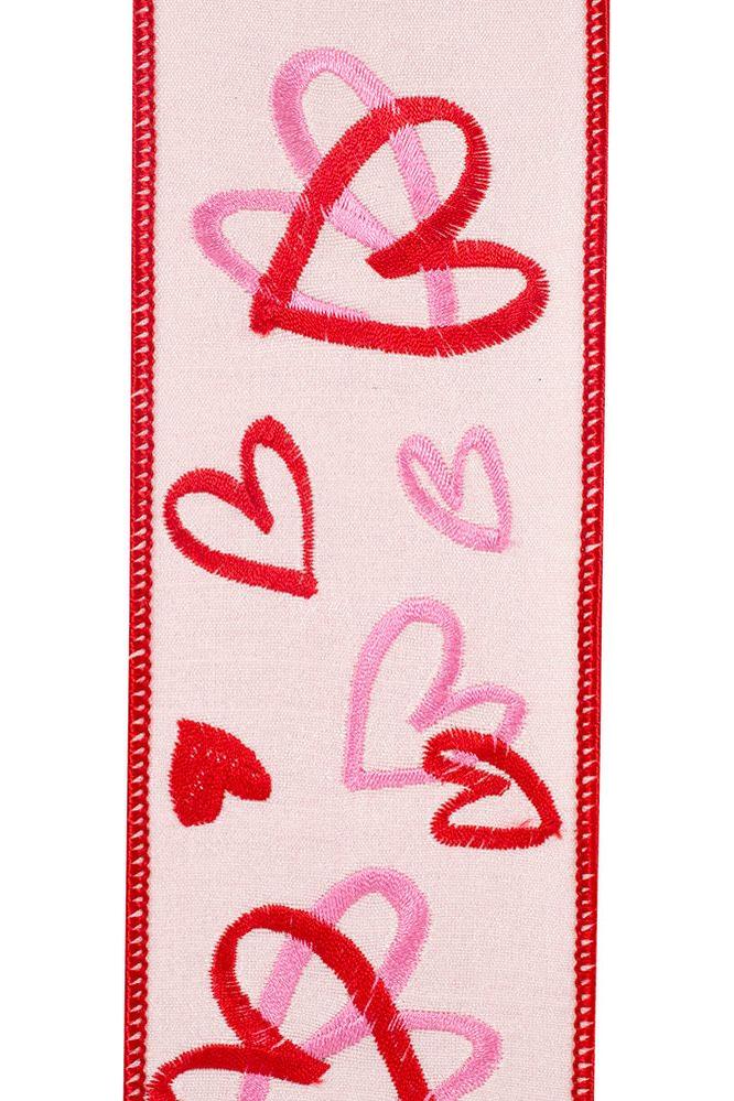 Shop For 2.5" Hearts Tangle Dupioni Ribbon: Pink (5 Yards)