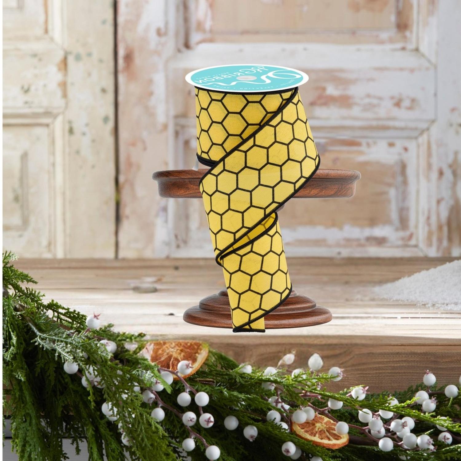 2.5" Honeycomb Ribbon: Yellow (10 Yards)