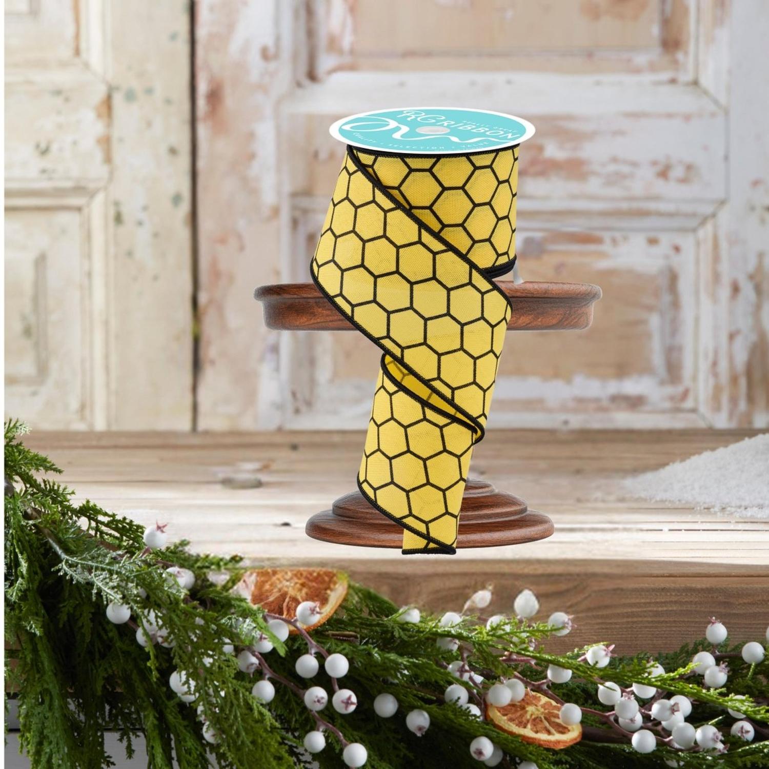 2.5" Honeycomb Ribbon: Yellow (10 Yards)
