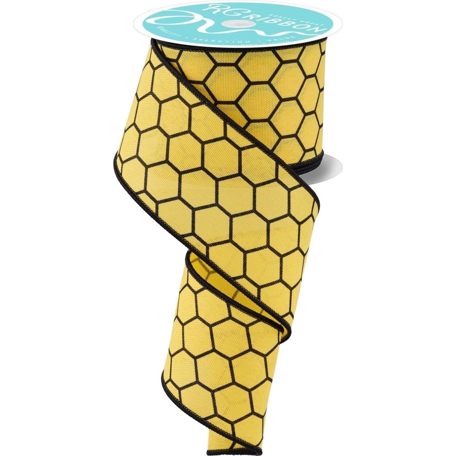 2.5" Honeycomb Ribbon: Yellow (10 Yards)