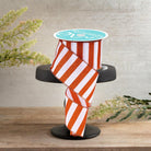 Shop For 2.5" Horizontal Glitter Stripes Ribbon: Orange & White (10 Yards)