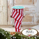 Shop For 2.5" Horizontal Glitter Stripes Ribbon: Red & White (10 Yards)