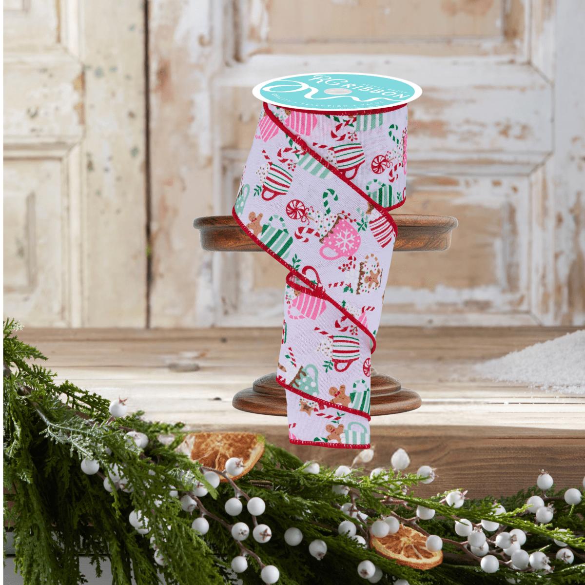 Shop For 2.5" Hot Cocoa Mugs Ribbon: White (10 Yards)