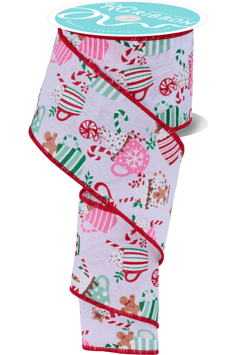 Shop For 2.5" Hot Cocoa Mugs Ribbon: White (10 Yards)