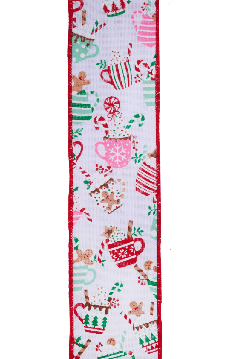 Shop For 2.5" Hot Cocoa Mugs Ribbon: White (10 Yards)