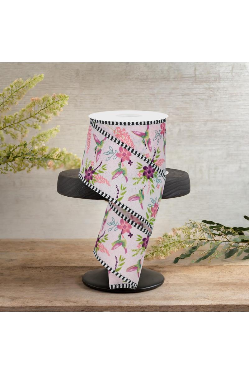 Shop For 2.5" Hummingbirds Stripe Edge Ribbon: Pink (10 Yards)