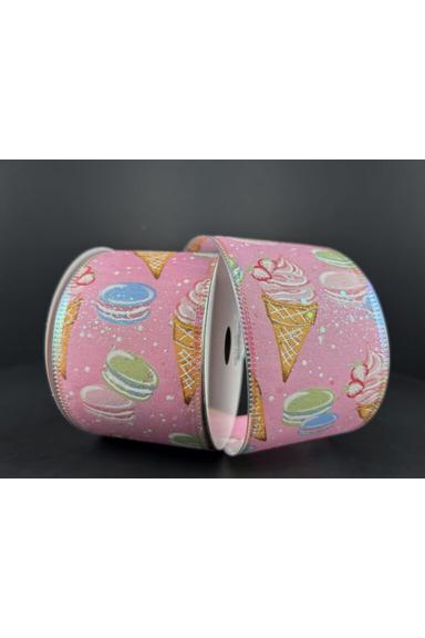 Shop For 2.5" Ice Cream Macarons Ribbon: Pink (10 Yards) 76464 - 40 - 03