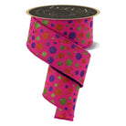 Shop For 2.5 in Glitter Polka Dot Fused Ribbon: Hot Pink (10 Yards)