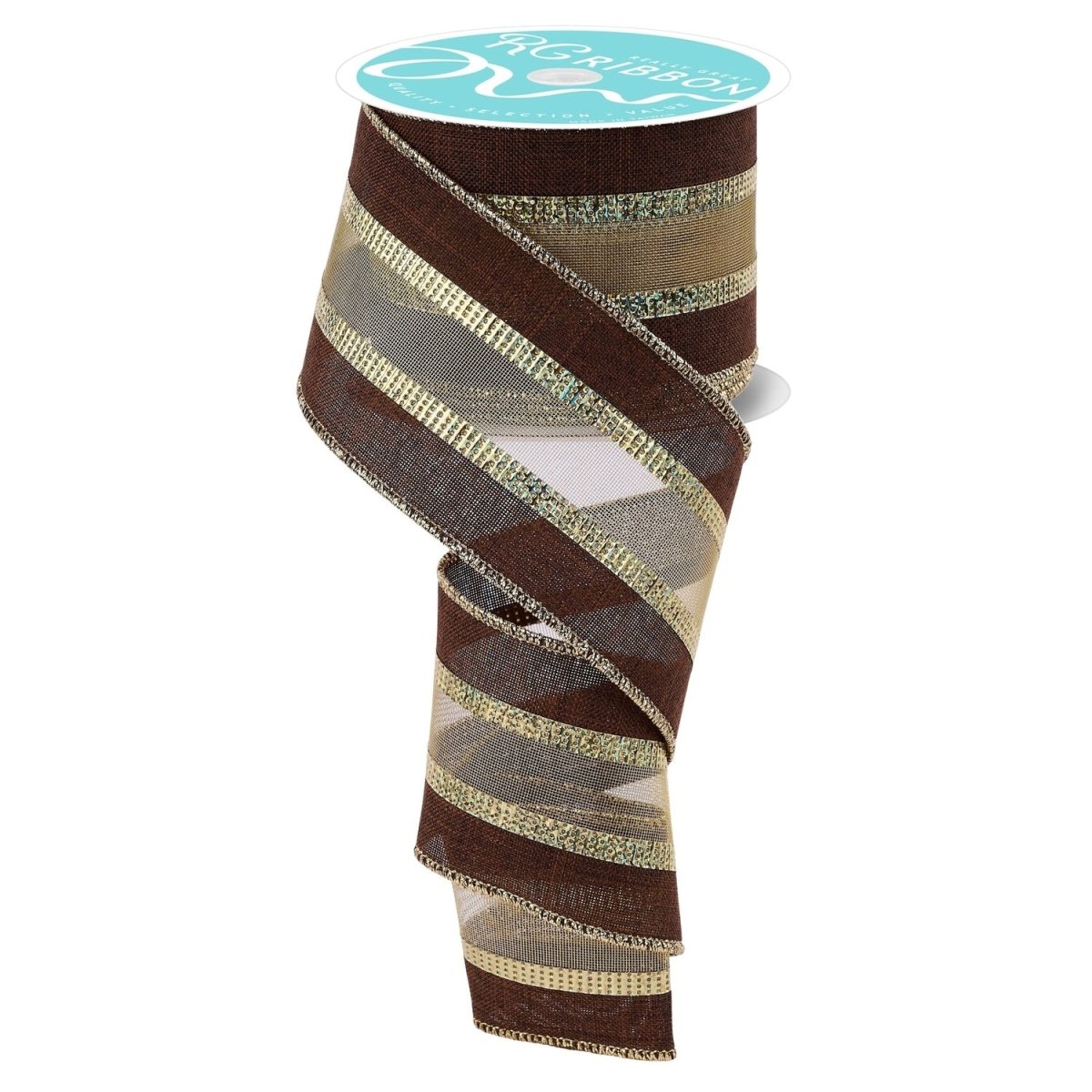 Shop For 2.5 inch Royal Burlap Mesh Ribbon: Brown/Gold (10 Yards)