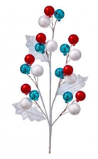 Shop For 25 inch White Glitter Ball Spray: Red/Ice Blue
