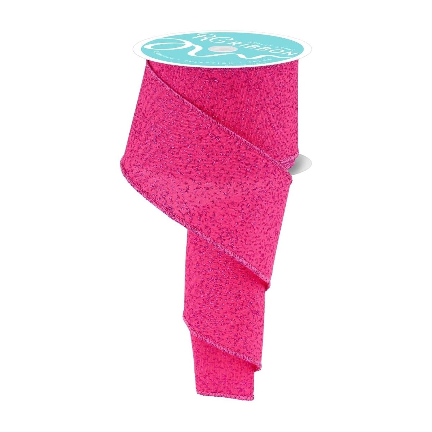 Shop For 2.5" Irregular Spotted Glitter Ribbon: Fuchsia (10 Yards)