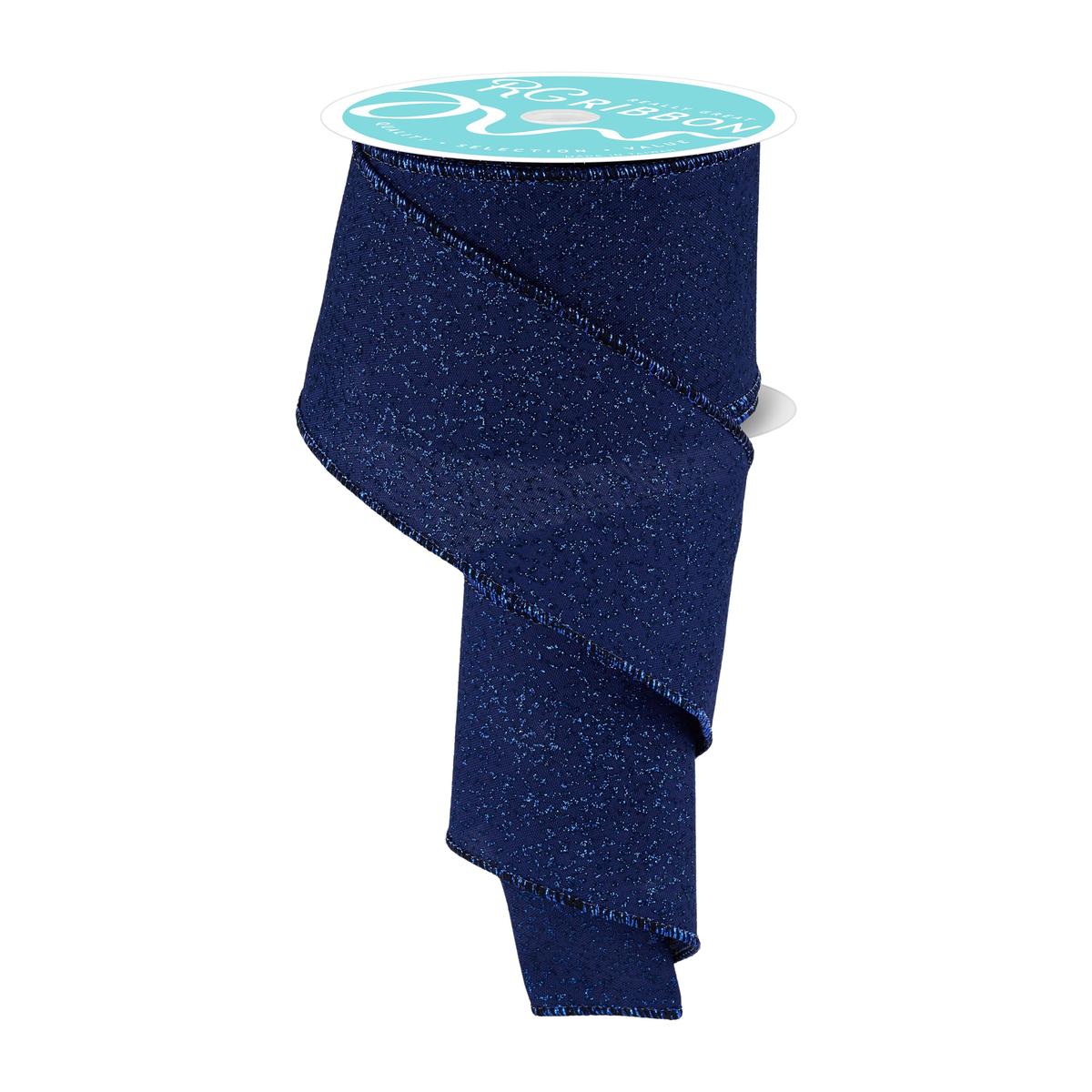 Shop For 2.5" Irregular Spotted Glitter Ribbon: Navy Blue (10 Yards)