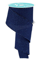 Shop For 2.5" Irregular Spotted Glitter Ribbon: Navy Blue (10 Yards)