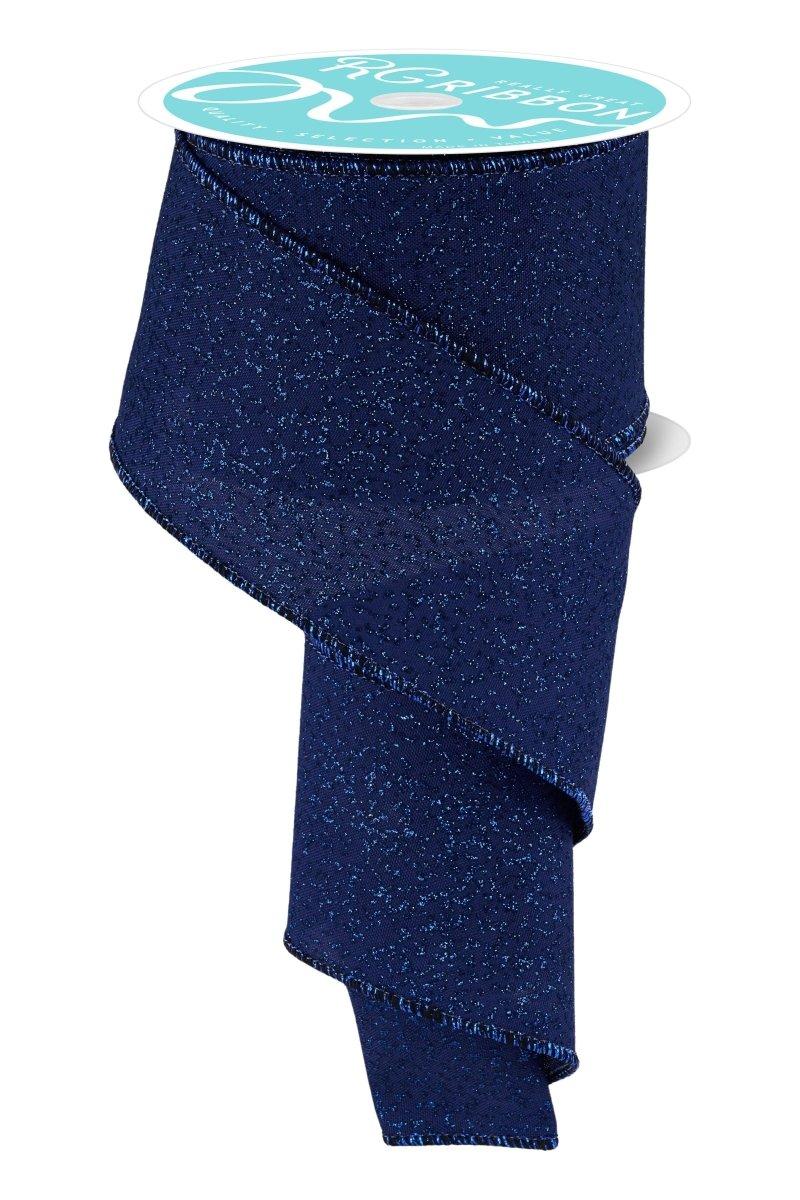 Shop For 2.5" Irregular Spotted Glitter Ribbon: Navy Blue (10 Yards)