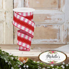 Shop For 2.5" Lace On Horizontal Stripe Ribbon: Pink/White (10 Yards)