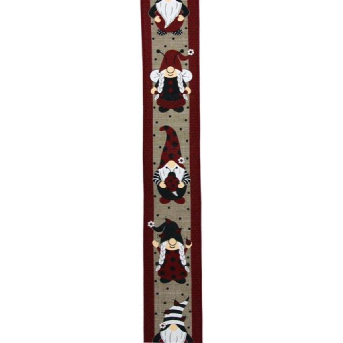 Shop For 2.5" Ladybug Gnome Ribbon: Light Beige (10 Yards)