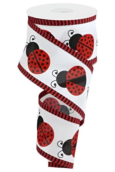 Shop For 2.5" Ladybug Thin Stripe Ribbon: Red (10 Yards)