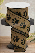 Shop For 2.5" Large Paw Print Royal Ribbon: Tan (10 Yards)