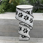 Shop For 2.5" Large Paw Print Royal Ribbon: White (10 Yards)