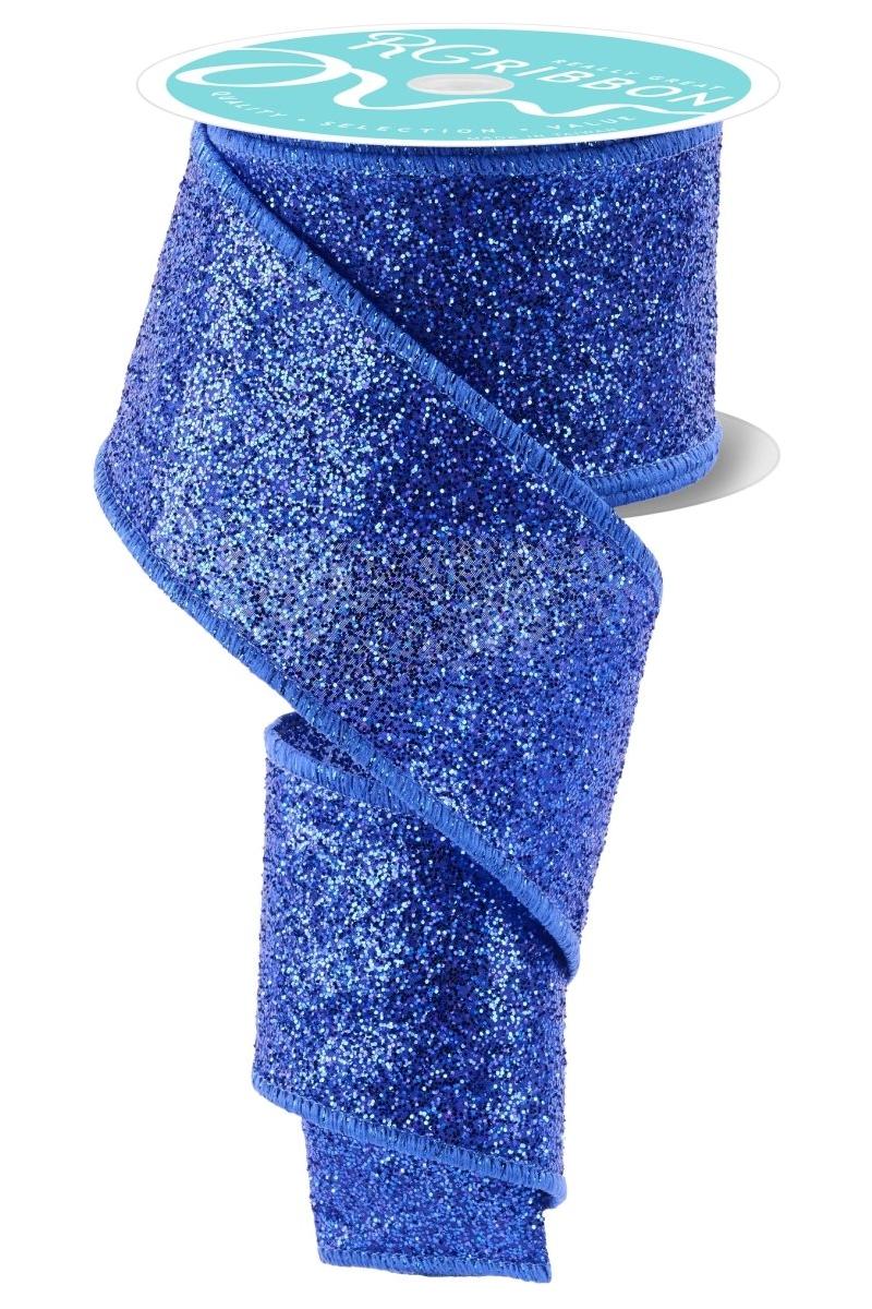 Shop For 2.5" Laser Glitter Ribbon: Royal Blue (10 Yards)