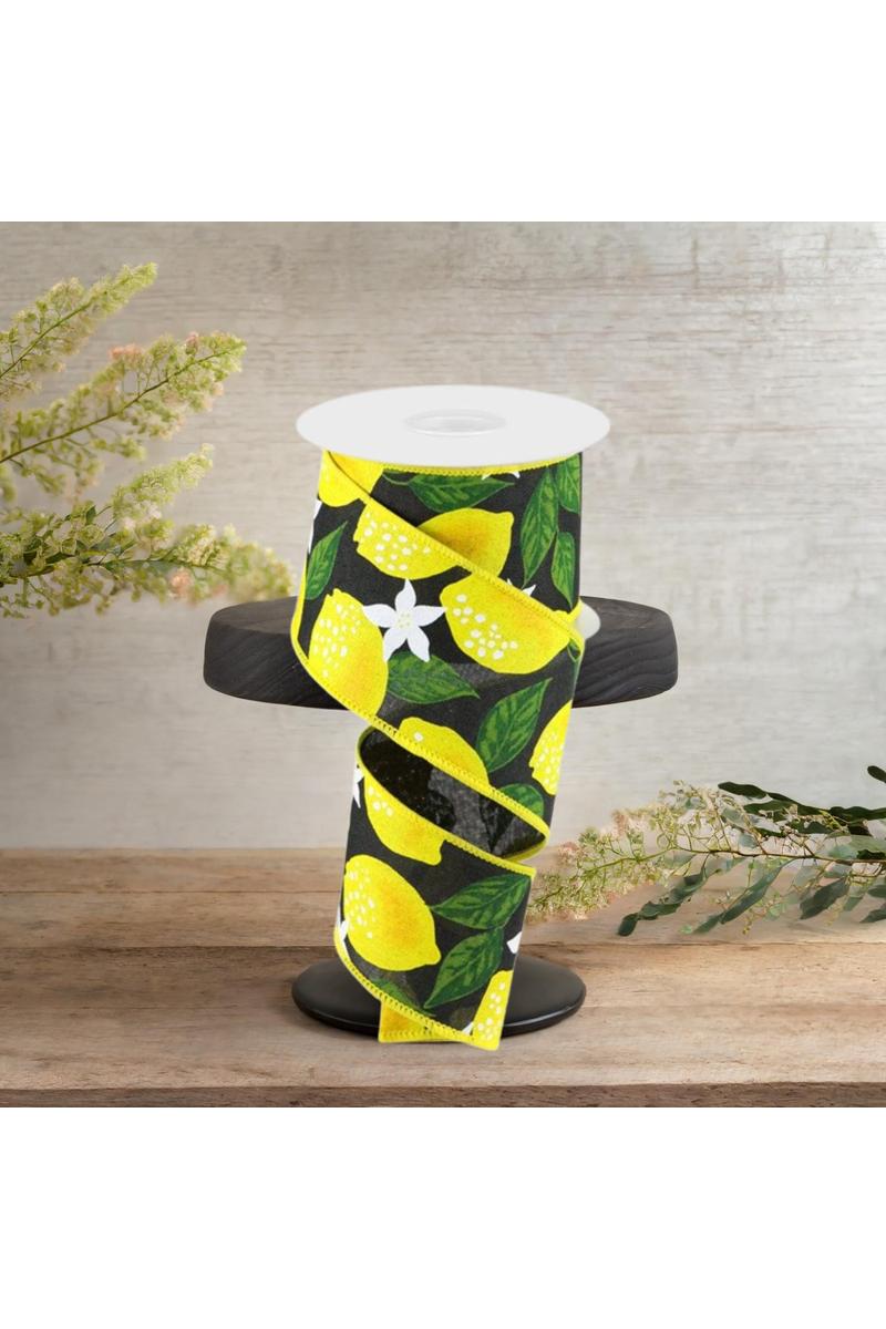 Shop For 2.5" Lemon on Royal Ribbon: Black (10 Yards)