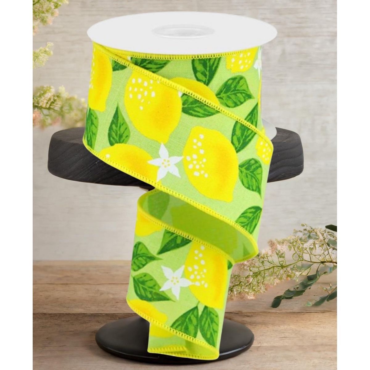 Shop For 2.5" Lemon On Royal Ribbon: Green (10 Yards)