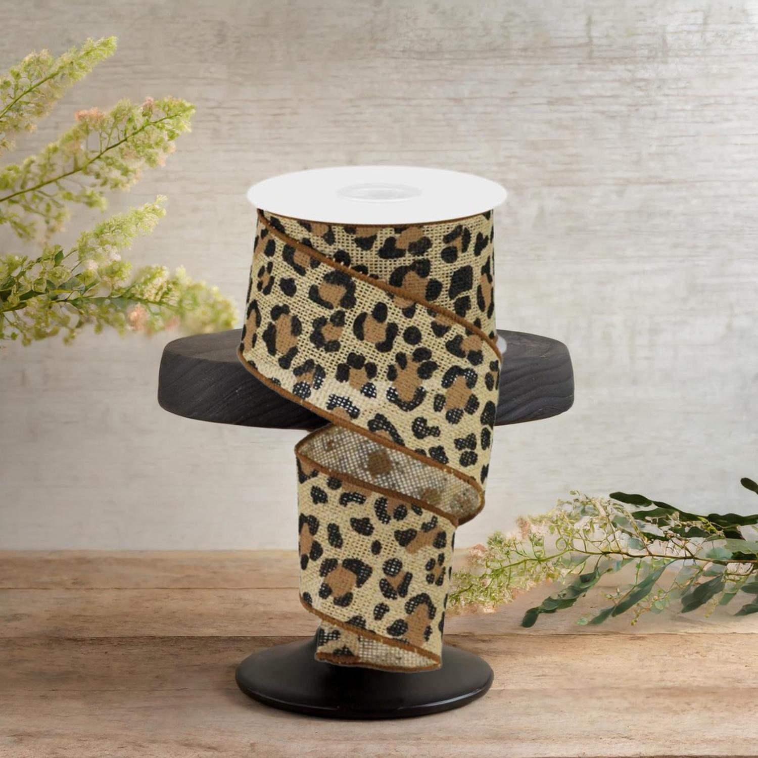 Shop For 2.5" Leopard Print Ribbon: Natural (10 Yards)