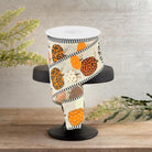Shop For 2.5" Leopard Pumpkins Stripe Edge: Cream/Orange (10 Yards)