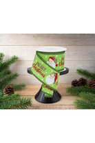 Shop For 2.5" Leopard Santa Check Edge Ribbon: Lime Green (10 Yards)