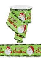 Shop For 2.5" Leopard Santa Check Edge Ribbon: Lime Green (10 Yards)