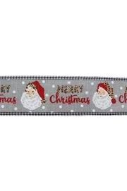 Shop For 2.5" Leopard Santa Check Edge Ribbon: Lt Grey (10 Yards)