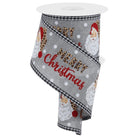Shop For 2.5" Leopard Santa Check Edge Ribbon: Lt Grey (10 Yards)