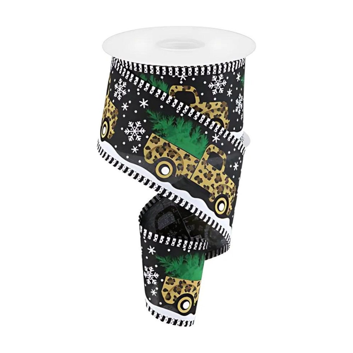 Shop For 2.5" Leopard Striped Edge Ribbon: Black (10 Yards)