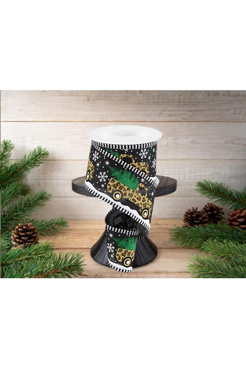 Shop For 2.5" Leopard Striped Edge Ribbon: Black (10 Yards)