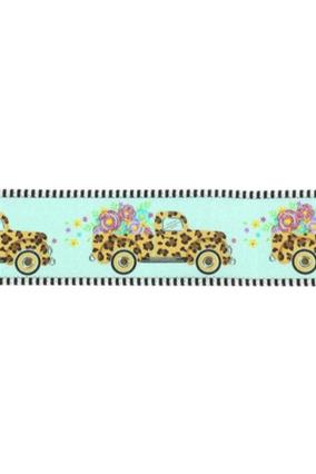 Shop For 2.5" Leopard Truck Flower Stripe Ribbon: Mint Green (10 Yards)