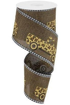 Shop For 2.5" Leopard Truck Gingham Edge Ribbon: Brown (10 Yards)