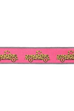 Shop For 2.5" Leopard Truck Gingham Edge Ribbon: Hot Pink (10 Yards)