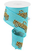 Shop For 2.5" Leopard Truck Royal Ribbon: Light Teal (10 Yards)