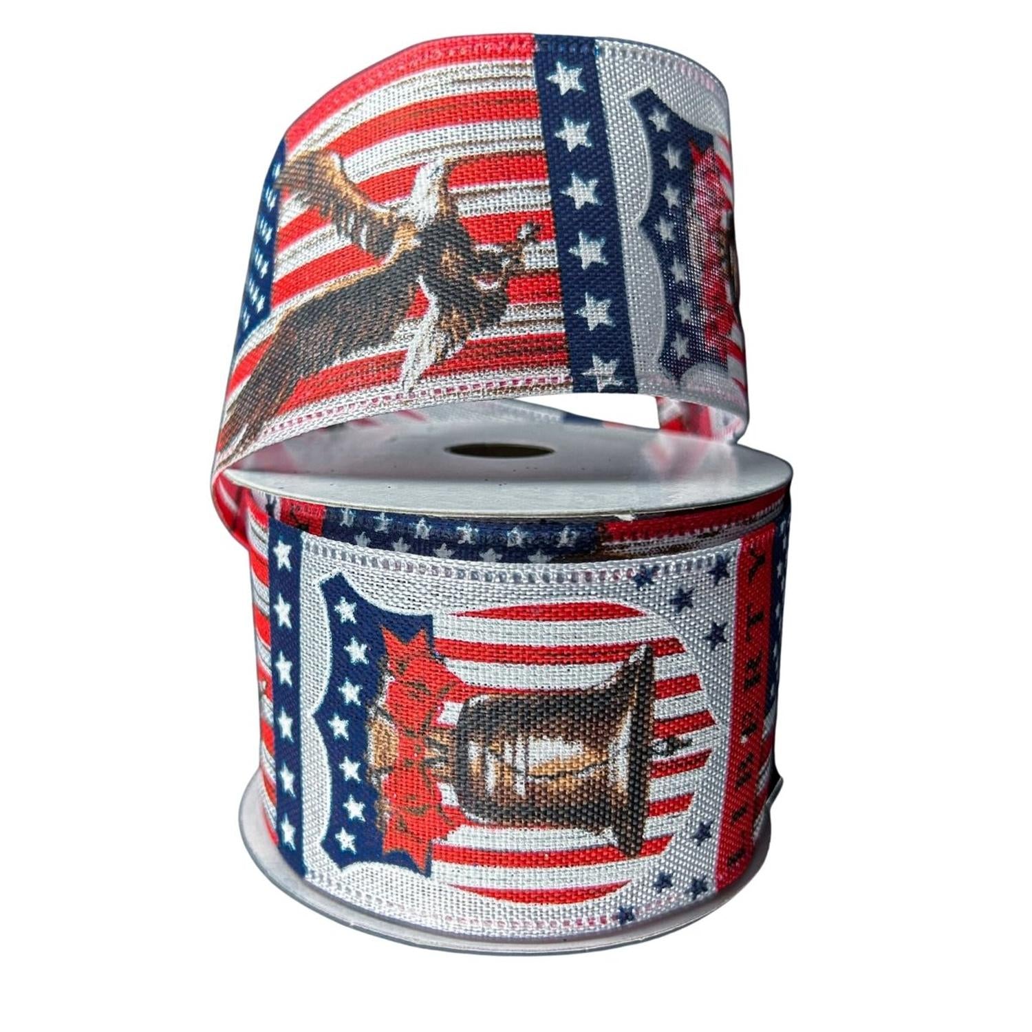 2.5" Liberty Bell Ribbon: White (10 Yards)