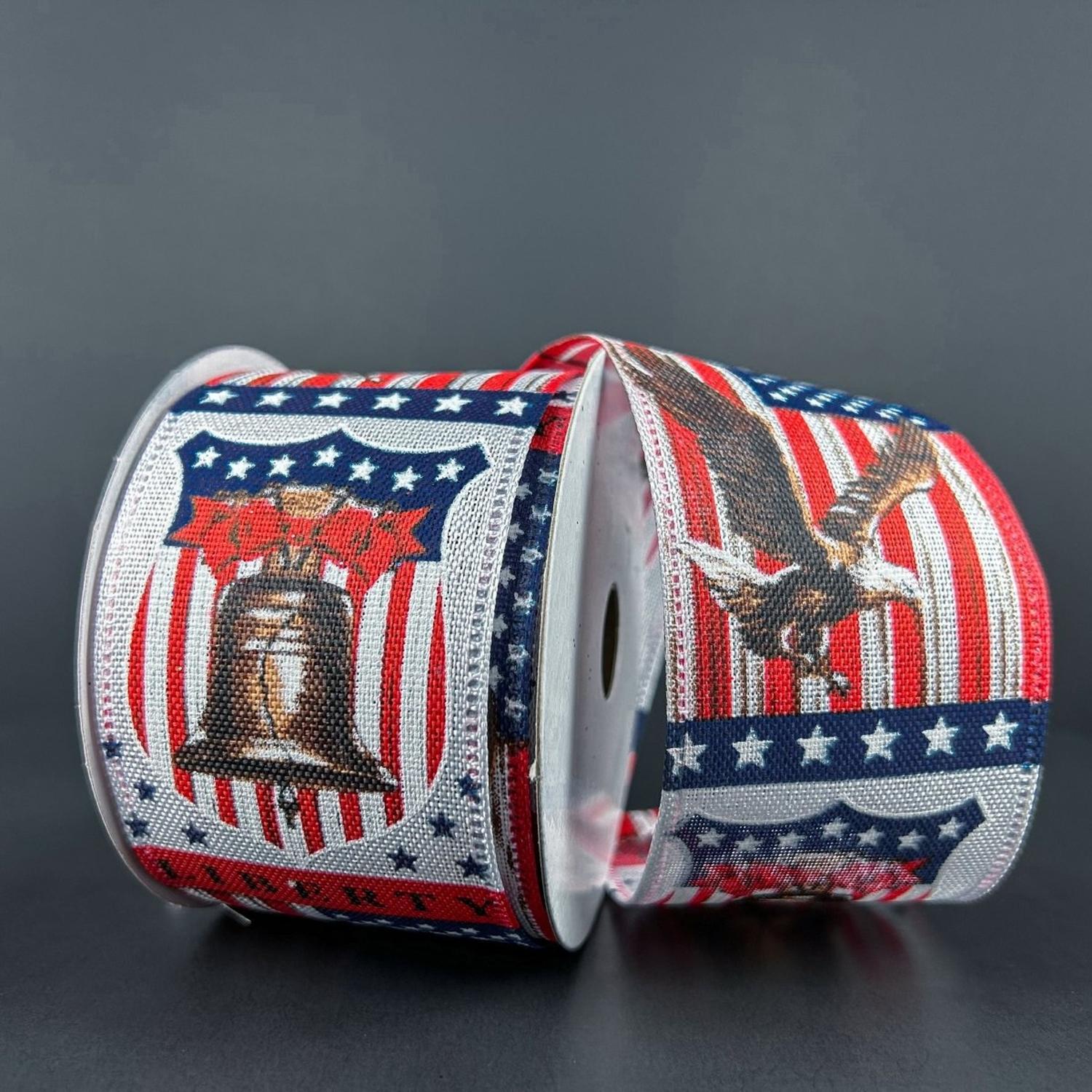 2.5" Liberty Bell Ribbon: White (10 Yards)