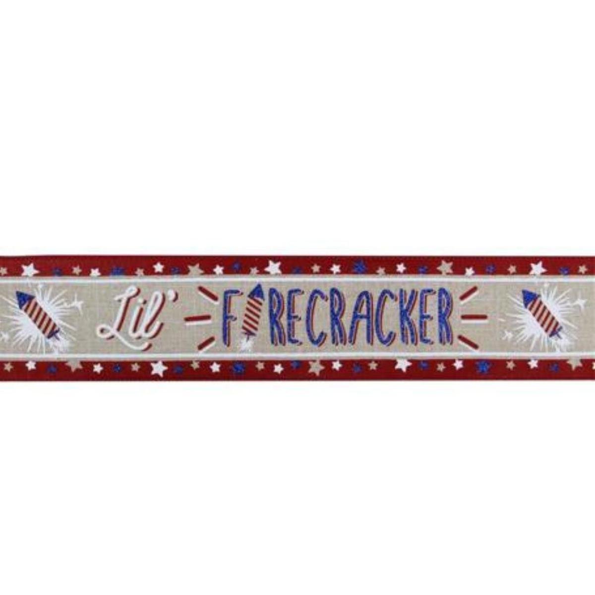 Shop For 2.5" Lil Firecracker Patriotic Ribbon: Natural (10 Yards)