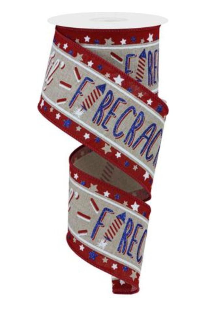 Shop For 2.5" Lil Firecracker Patriotic Ribbon: Natural (10 Yards)