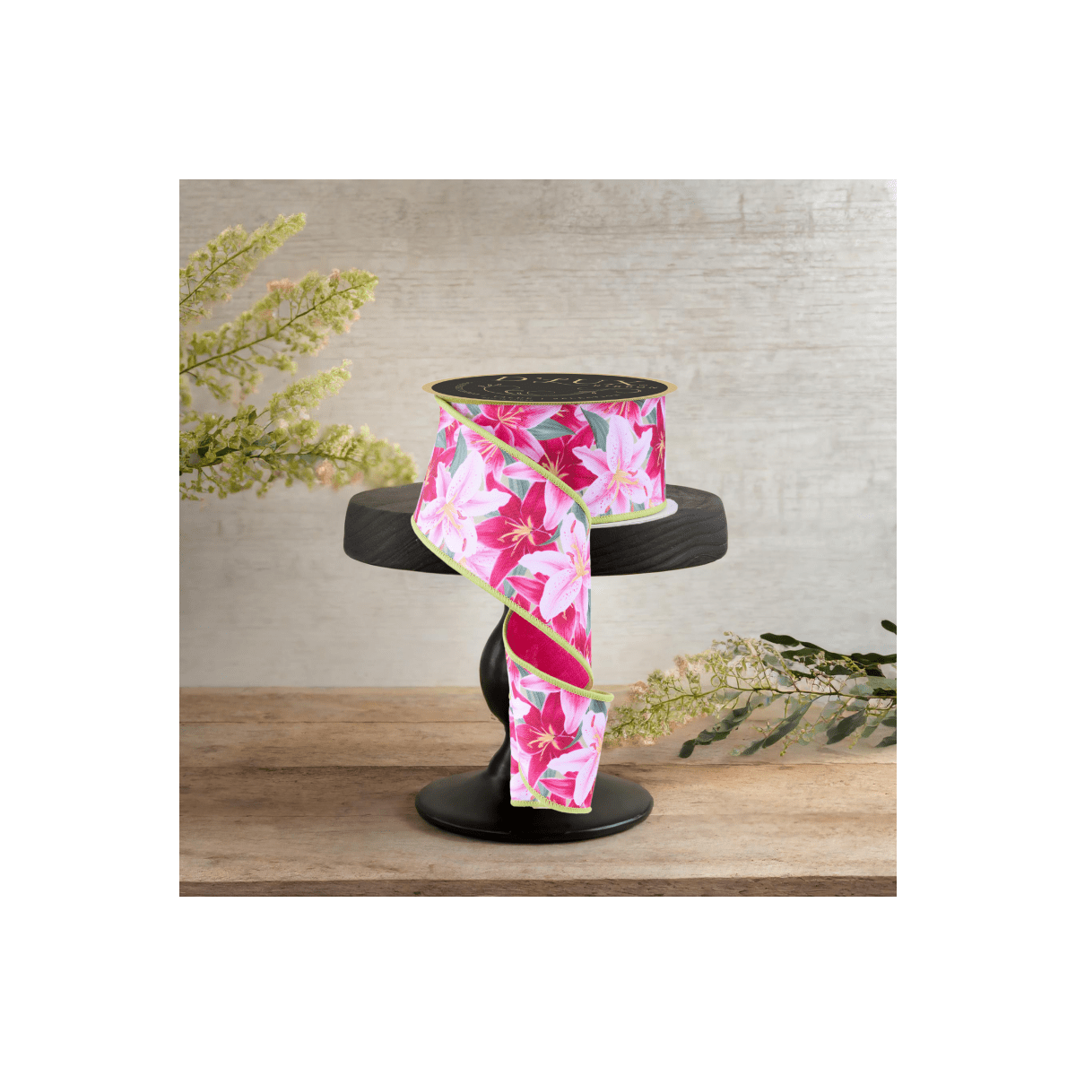 Shop For 2.5" Lilies Fused Back Ribbon: Pink (10 Yards)