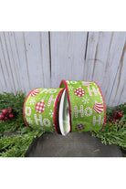 Shop For 2.5" Linen Ho Ho Ho Ribbon: Lime Green (10 Yards)