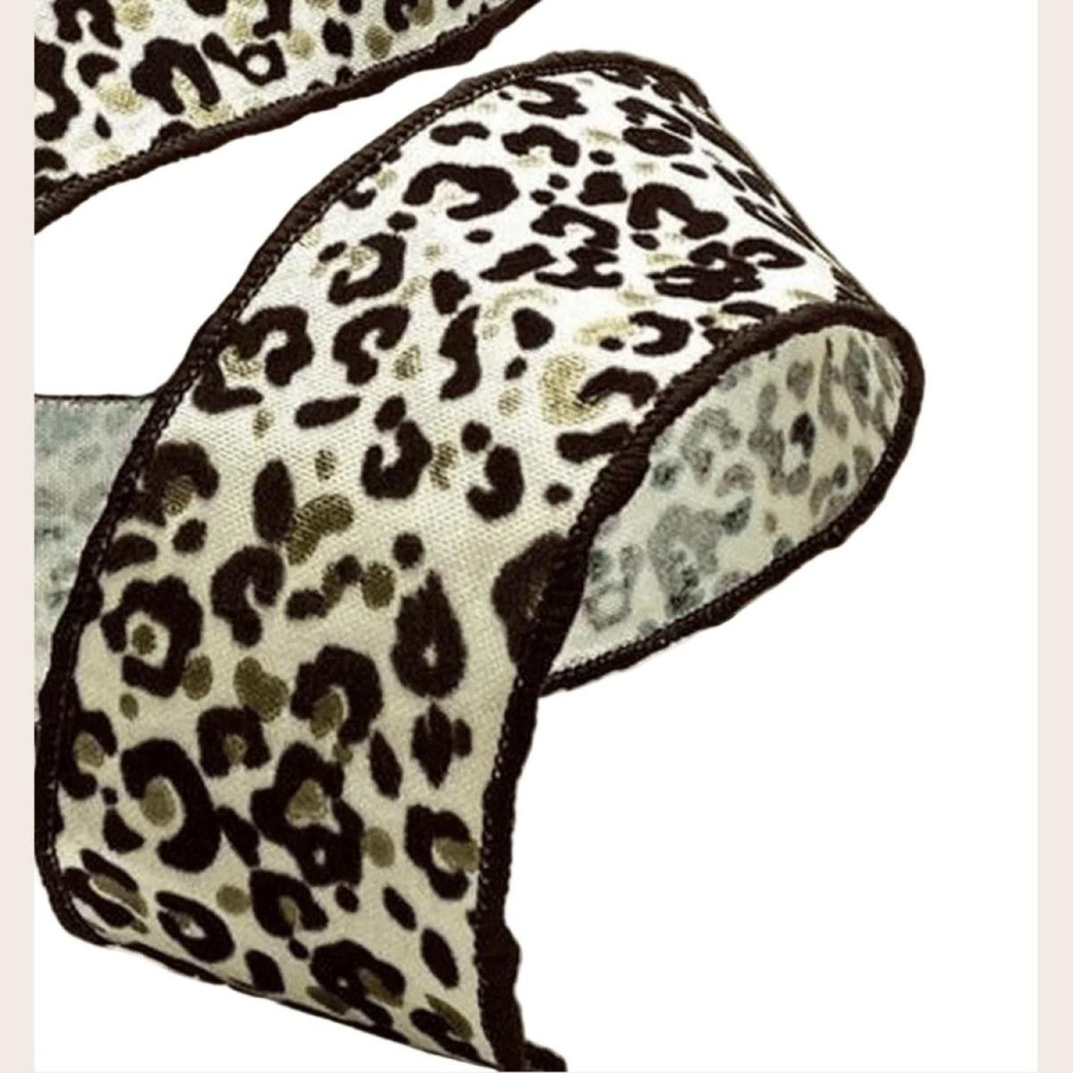Shop For 2.5" Linen Leopard Print Ribbon: Cream (10 Yards)